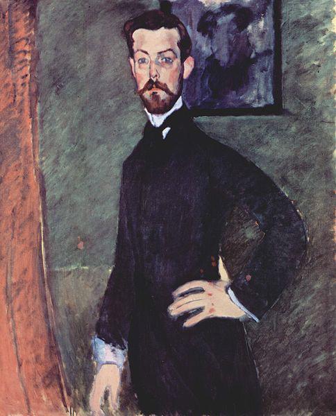 Amedeo Modigliani Portrat des Paul Alexanders vor gronem Hintergrund France oil painting art